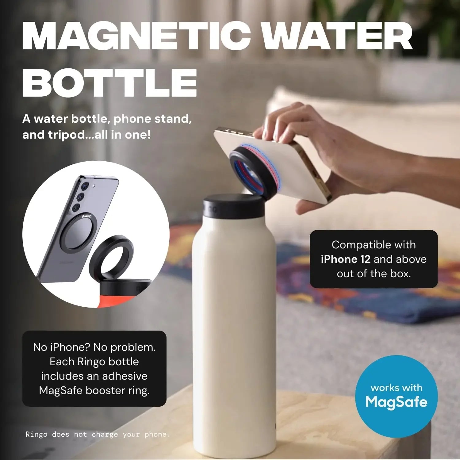 Magnetic water bottle - MagGrip Insulated Bottle
