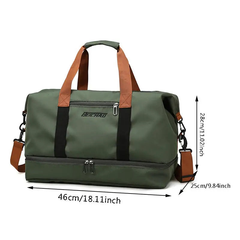 Everyday Travel Duffle Gear Bag - Smart dry wet separation